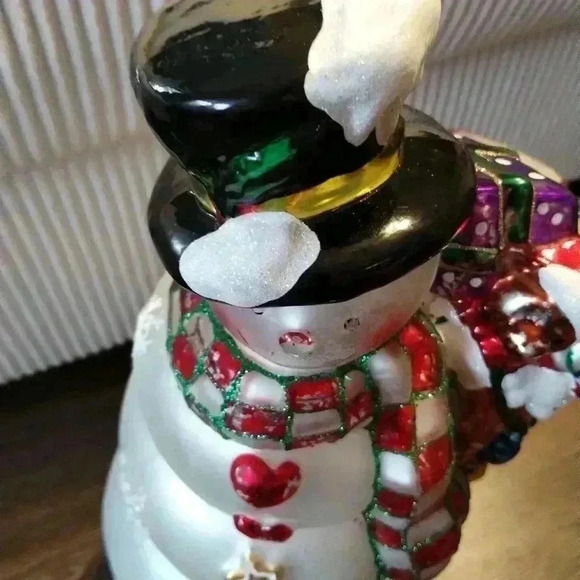 Thomas Pacconi Classics Blown Glass Collectible Snowman Statue 14” - Picture 7 of 16